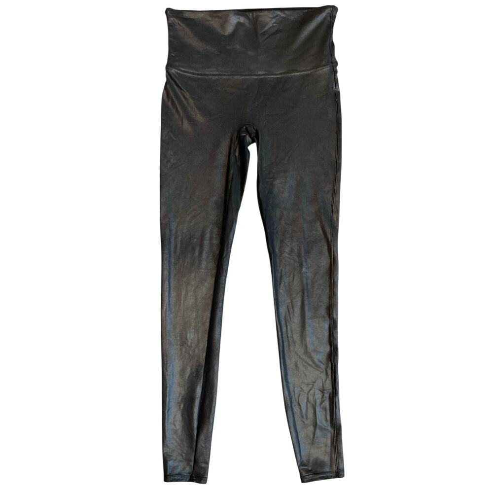 SPANX Faux Leather Leggings Black High Rise Women’s Size XL